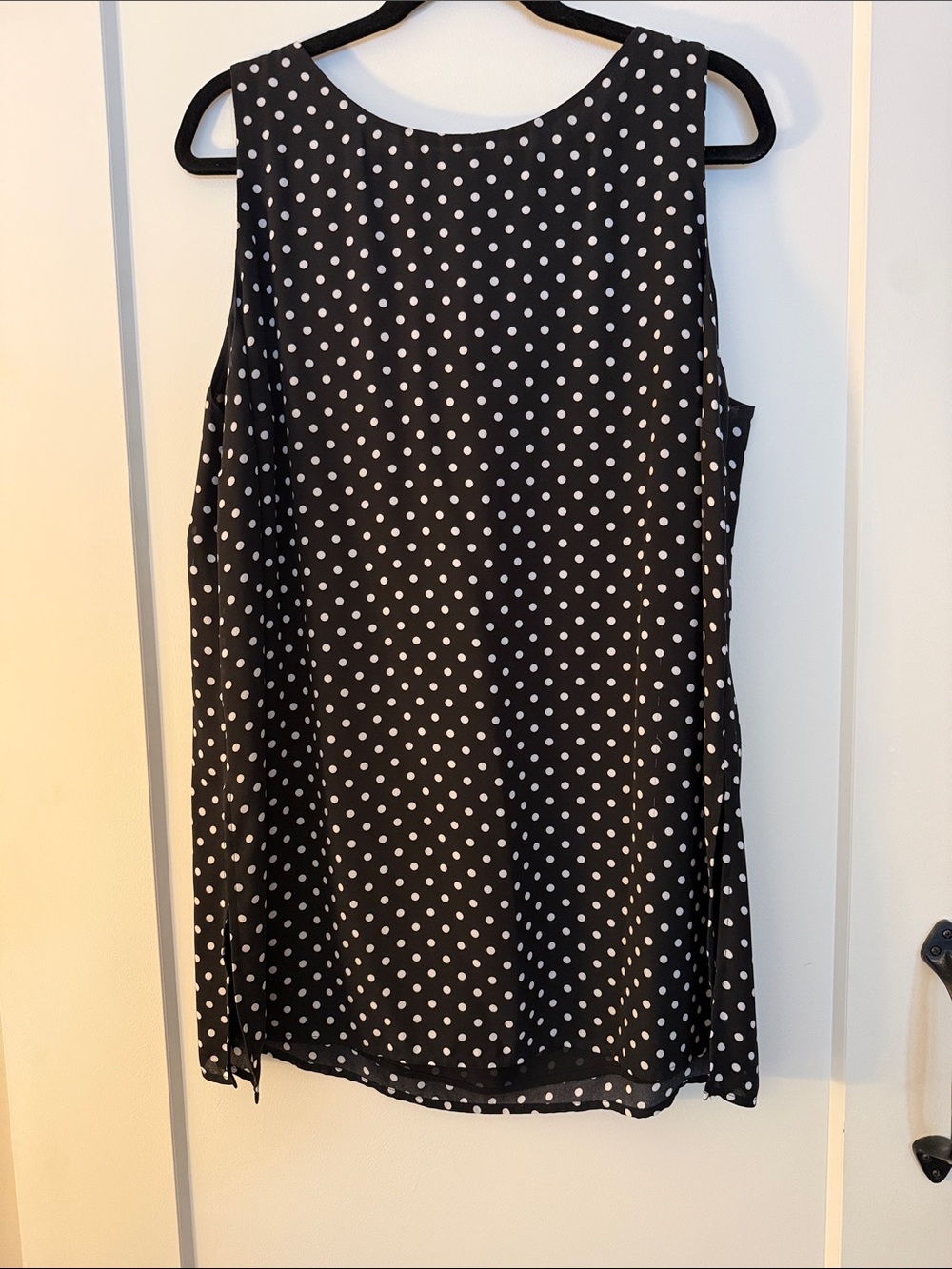 Chico's Black and White Polka Dot Sleeveless Blouse